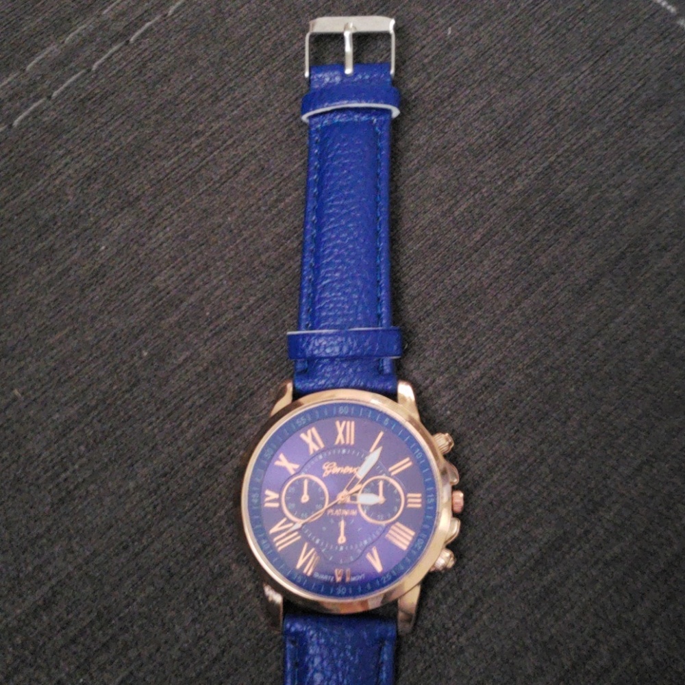 Rose Gold colored and Faux Leather Watch